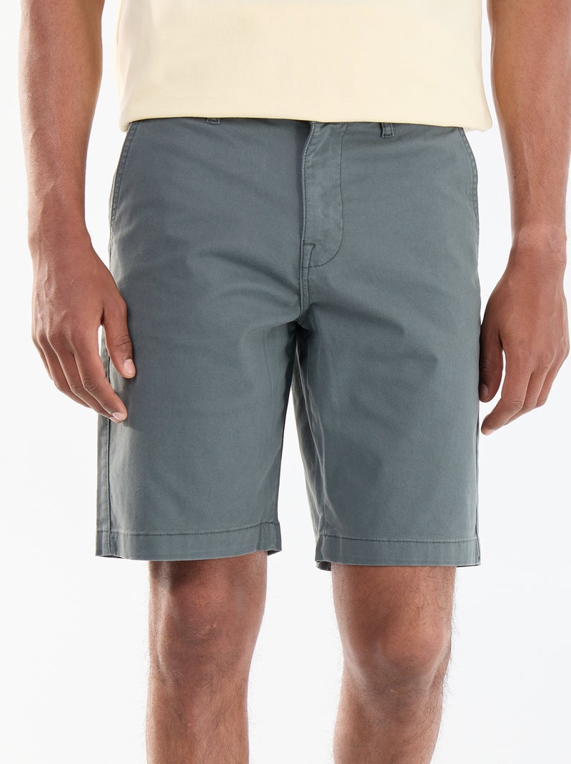 Effen chino bermuda Groen - Kiabi