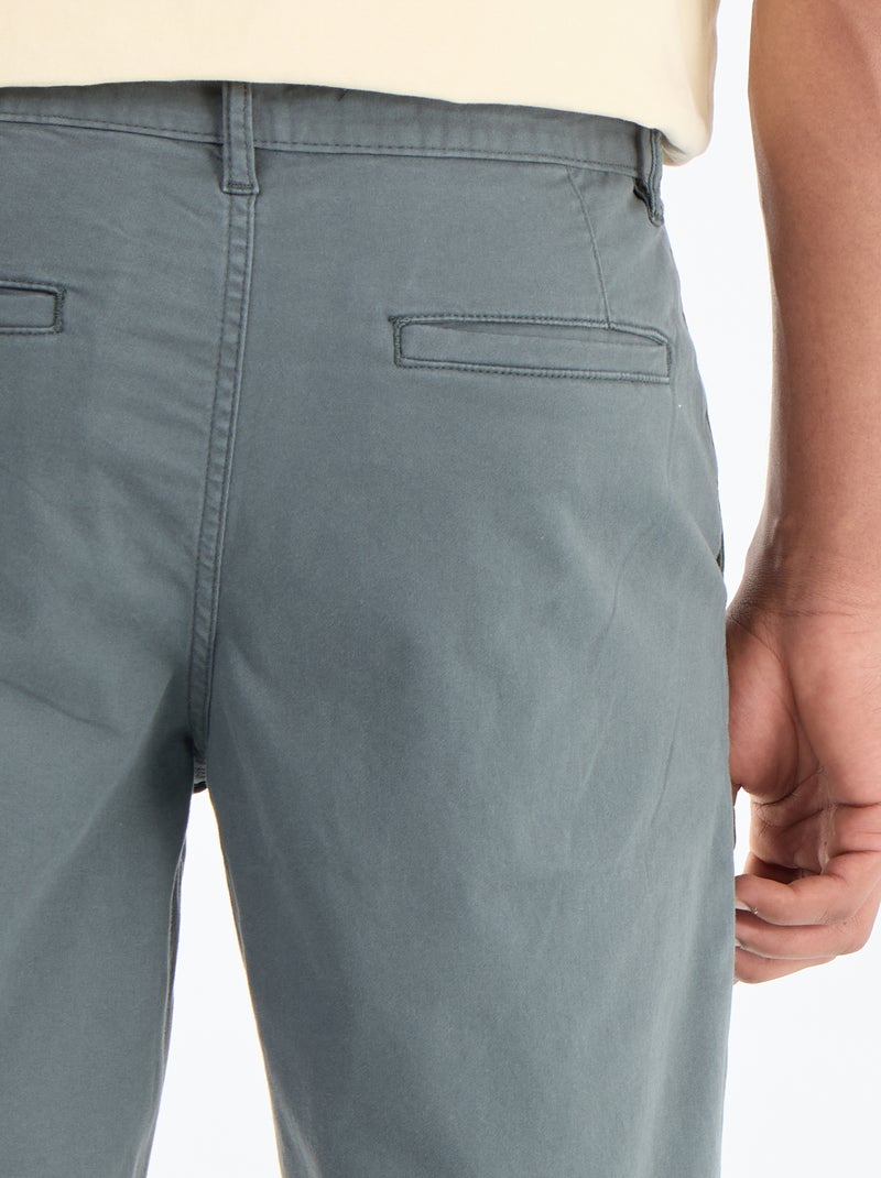 Effen chino bermuda Groen - Kiabi