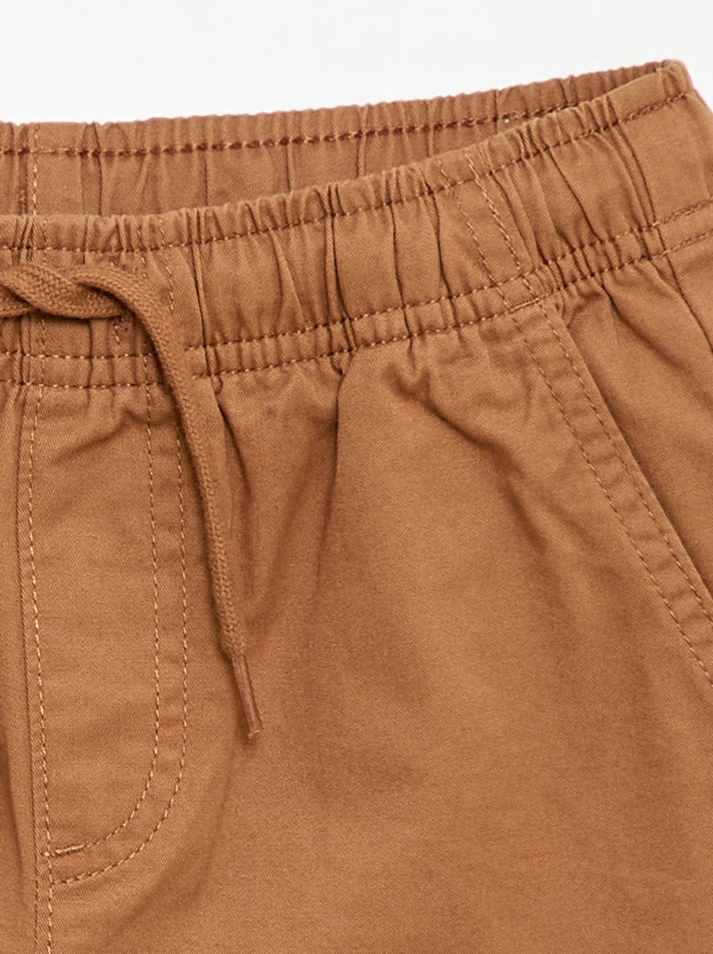 Effen chino bermuda met trekkoordjes Biege - Kiabi
