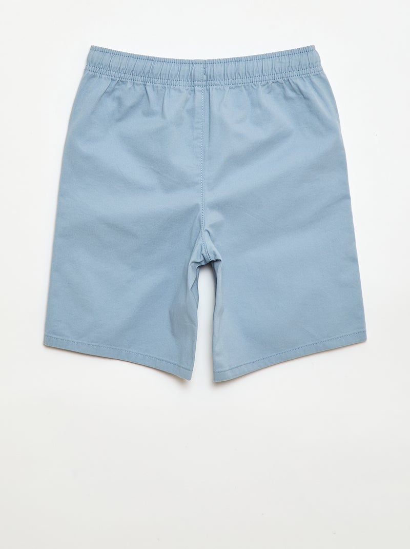 Effen chino bermuda met trekkoordjes Blauw - Kiabi