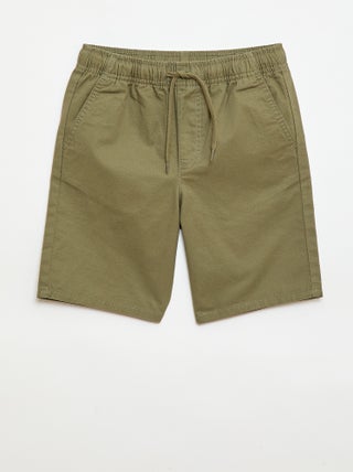 Effen chino bermuda met trekkoordjes