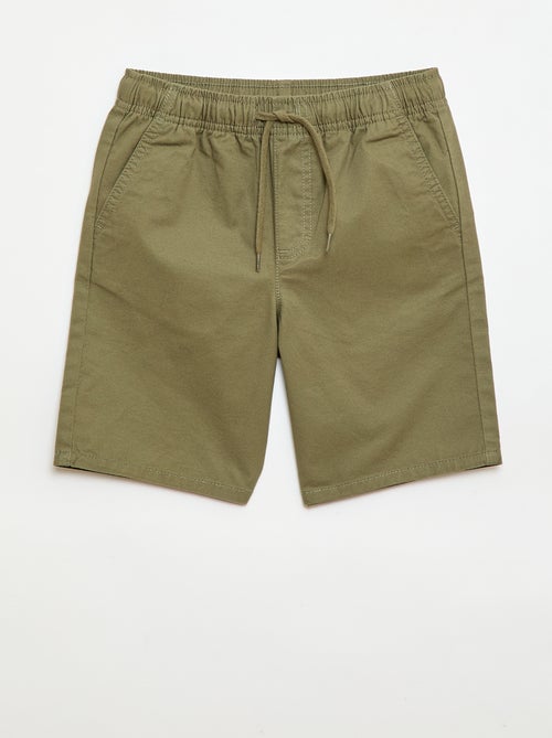 Effen chino bermuda met trekkoordjes - Kiabi
