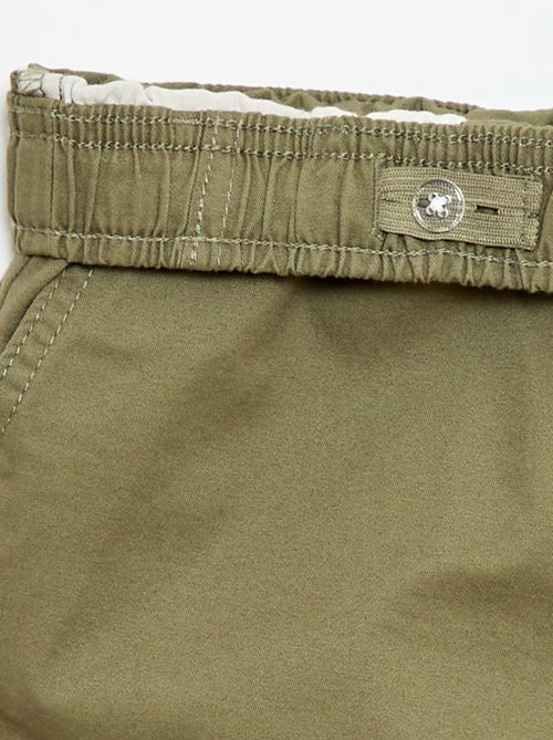 Effen chino bermuda met trekkoordjes - Kiabi