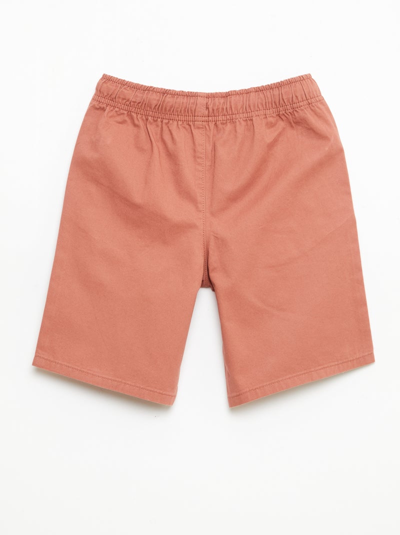 Effen chino bermuda met trekkoordjes Rose - Kiabi
