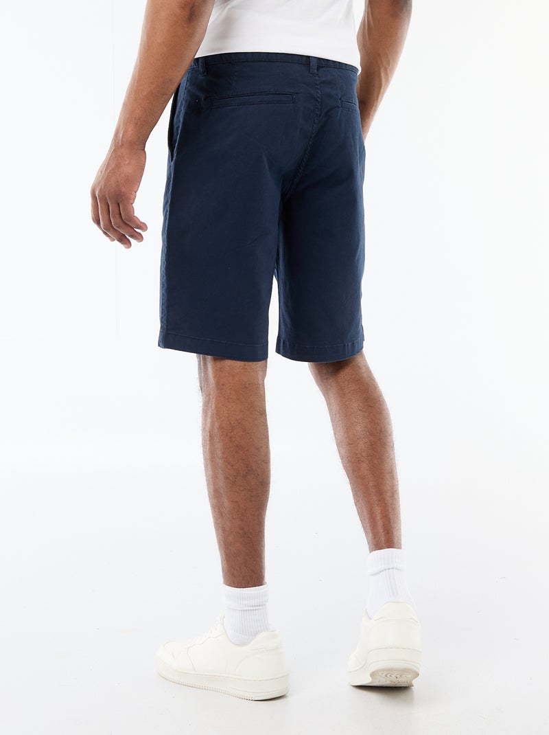 Effen chino bermuda van katoentwill Blauw - Kiabi