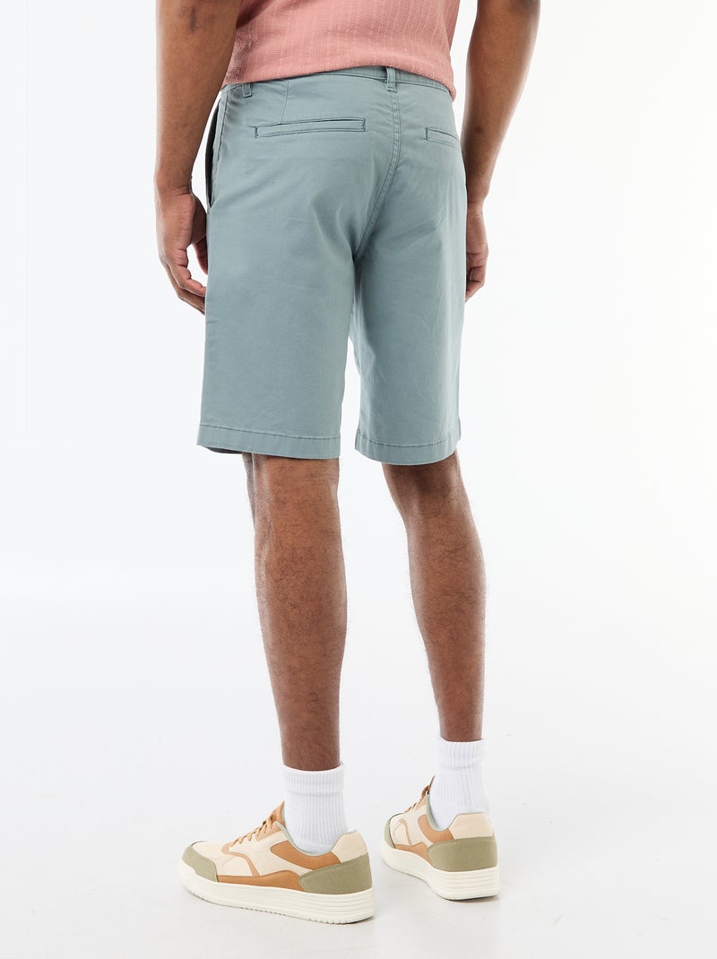 Effen chino bermuda van katoentwill Blauw - Kiabi