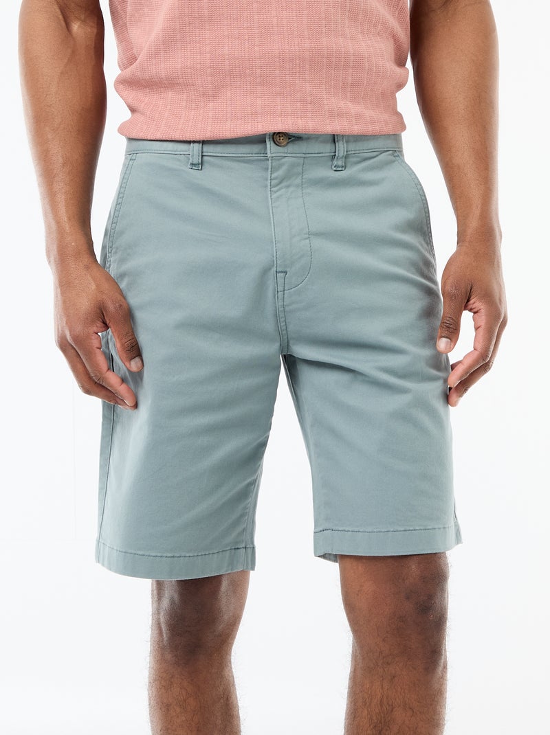 Effen chino bermuda van katoentwill Blauw - Kiabi