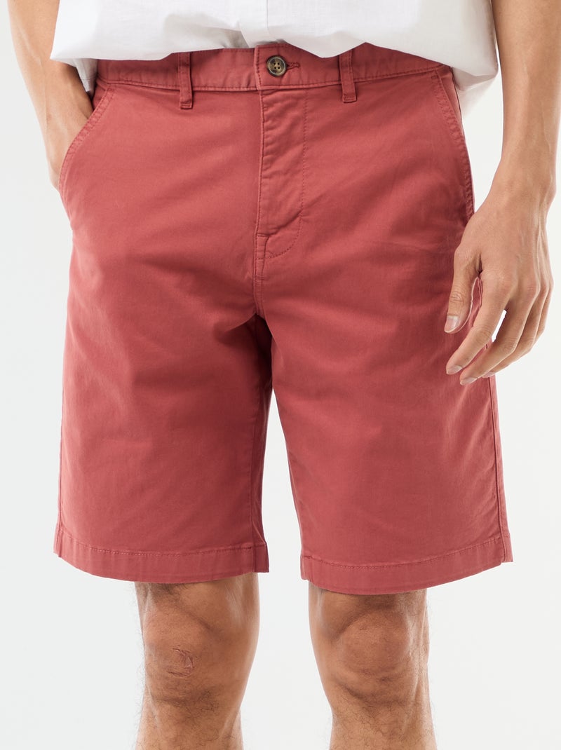 Effen chino bermuda van katoentwill Rose - Kiabi