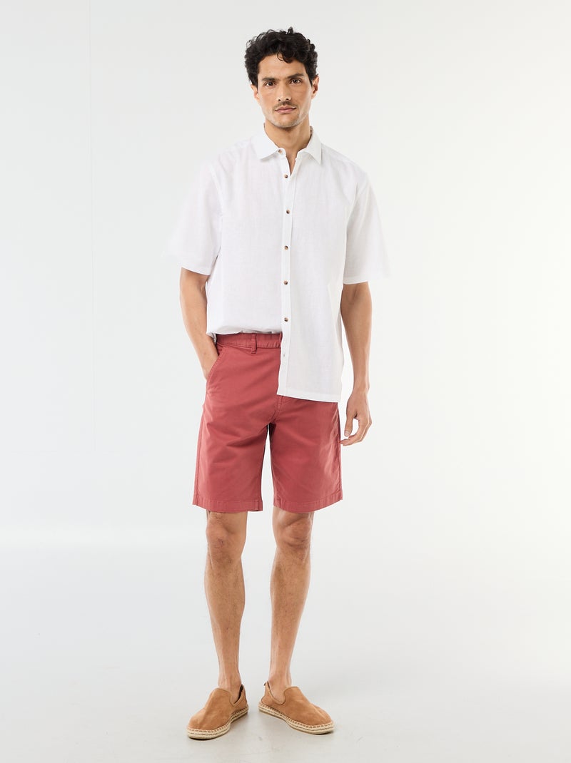 Effen chino bermuda van katoentwill Rose - Kiabi