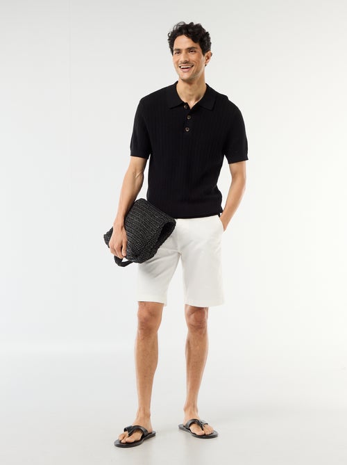 Effen chino bermuda van katoentwill - Kiabi