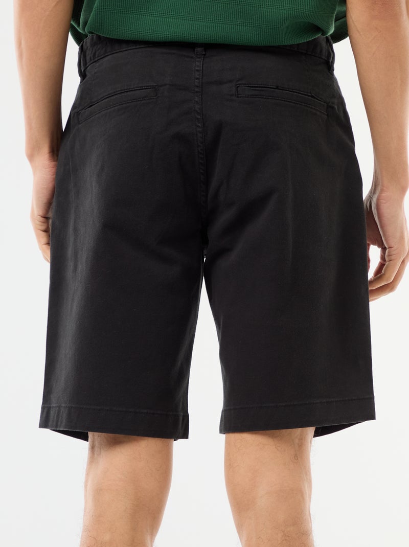 Effen chino bermuda van katoentwill Zwart - Kiabi