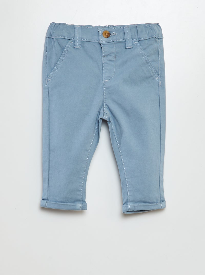 Effen chino BLAUW - Kiabi