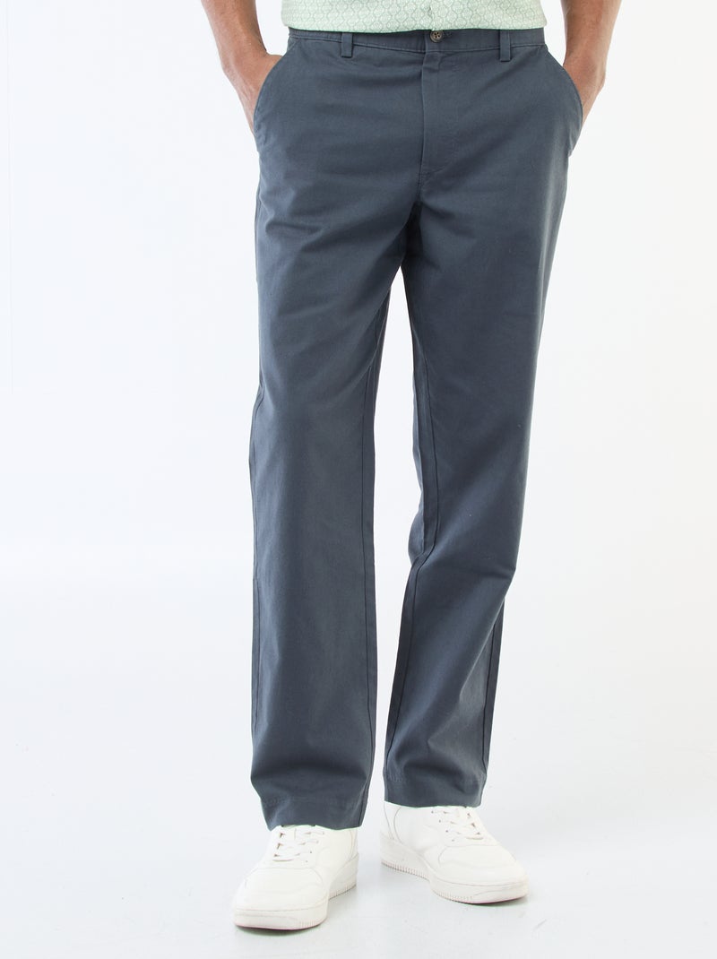 Effen chino met standaard taille Blauw - Kiabi