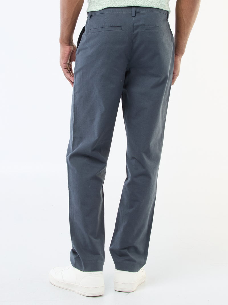 Effen chino met standaard taille Blauw - Kiabi