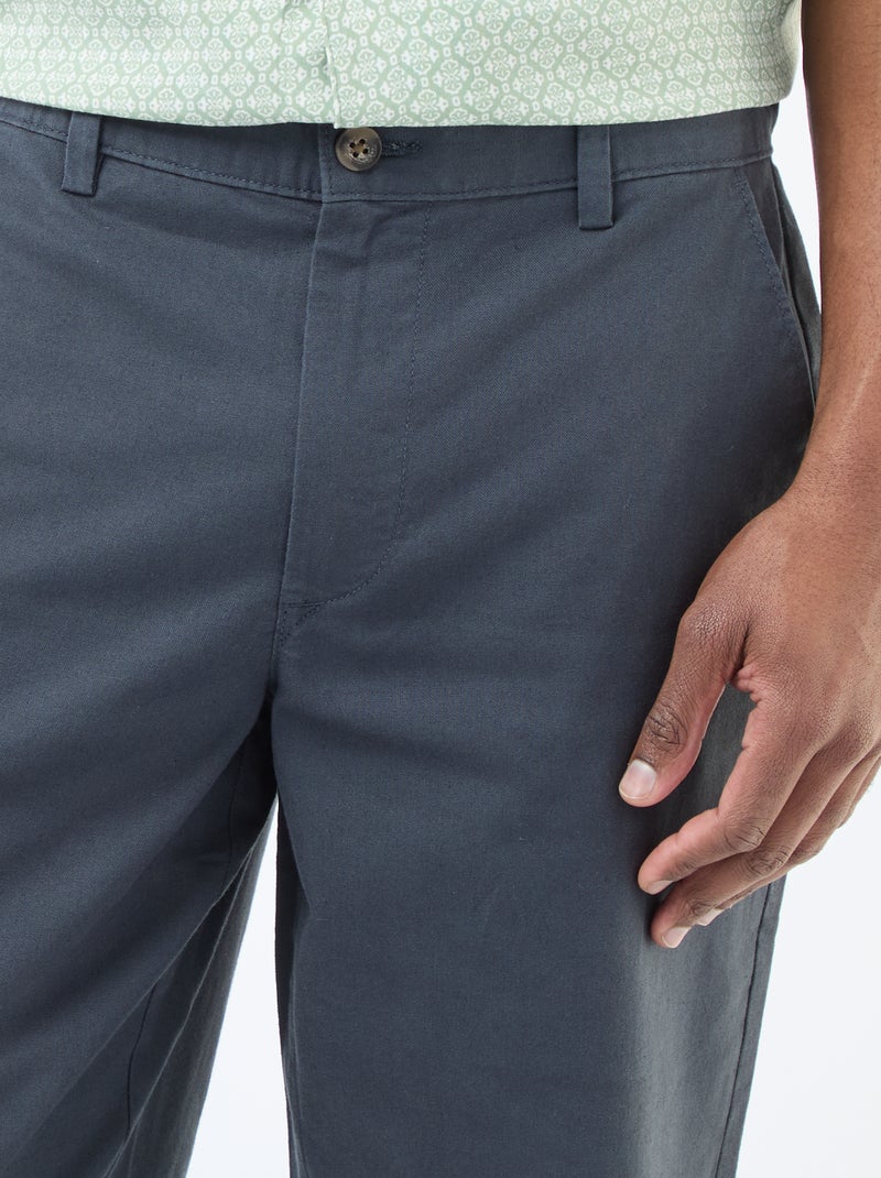 Effen chino met standaard taille Blauw - Kiabi