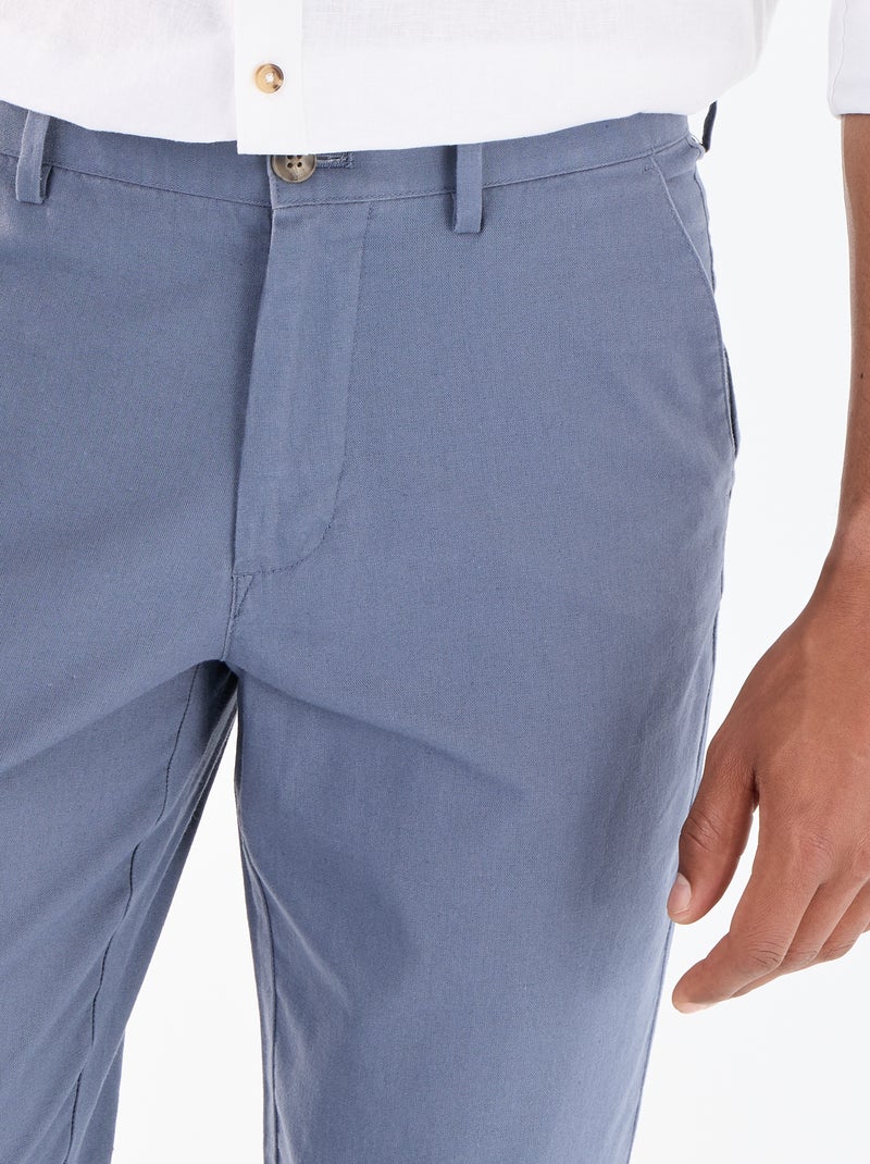 Effen chino met standaard taille Blauw - Kiabi