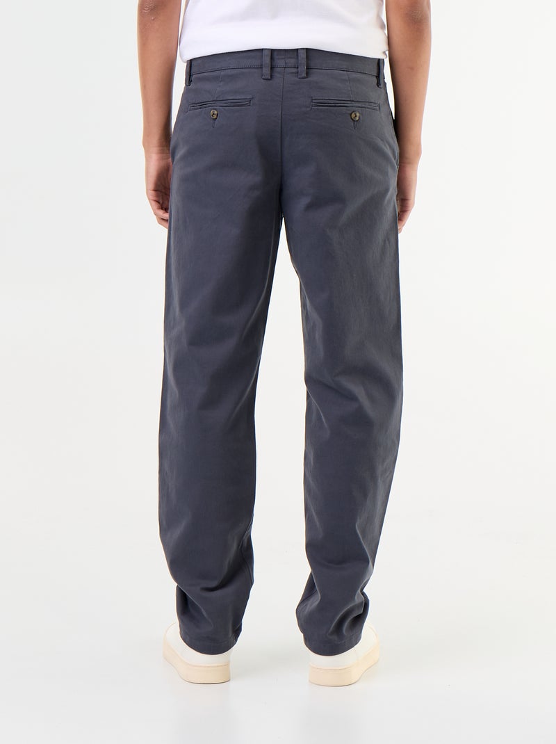 Effen chino met standaard taille Blauw - Kiabi