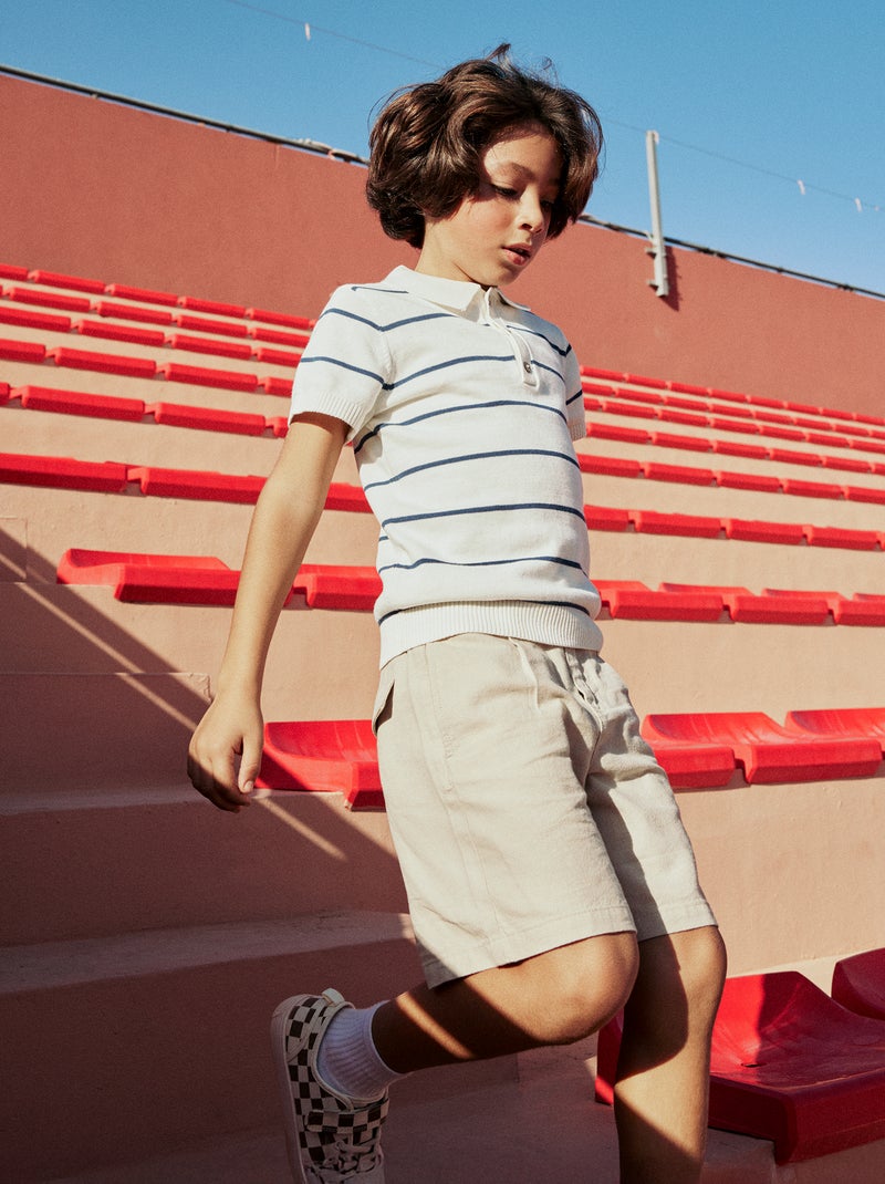 Effen chino short Biege - Kiabi