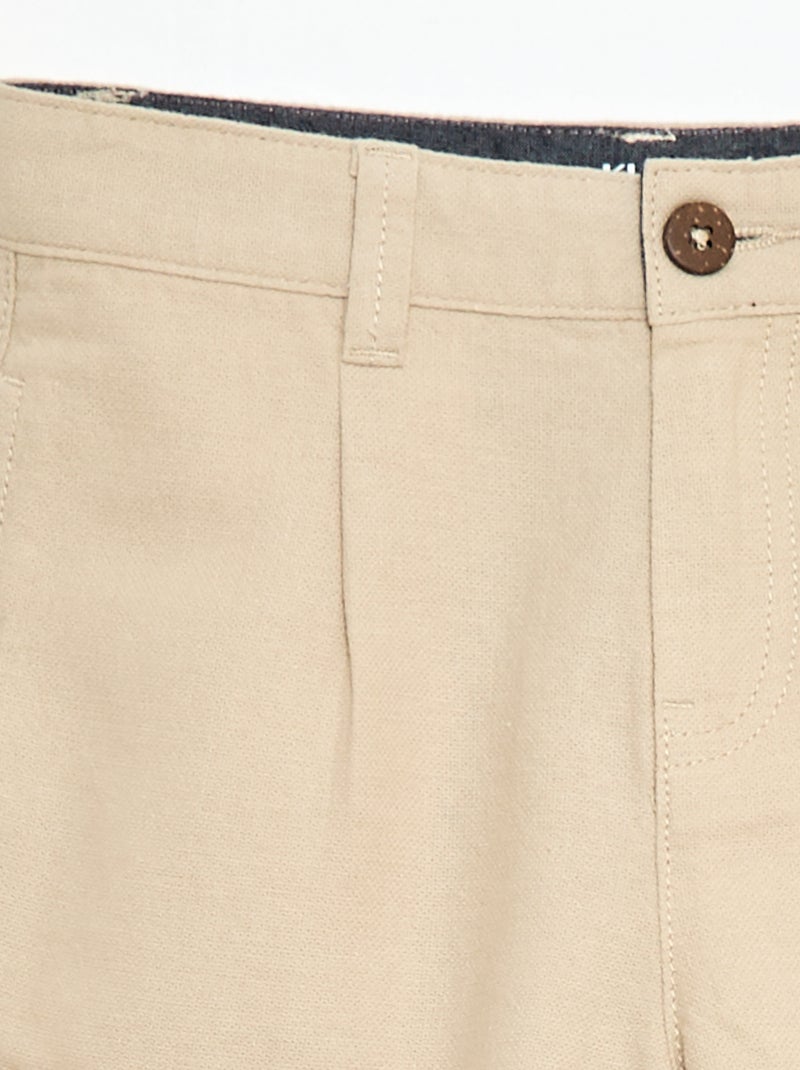 Effen chino short Biege - Kiabi