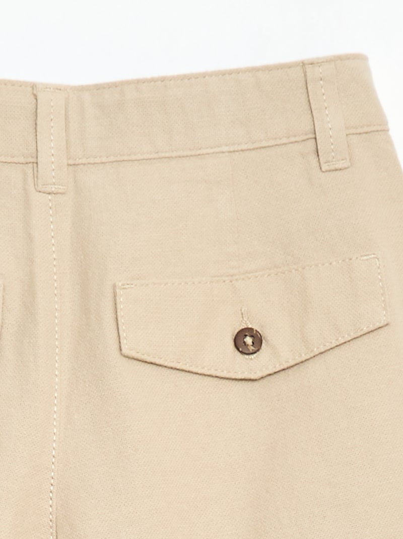 Effen chino short Biege - Kiabi