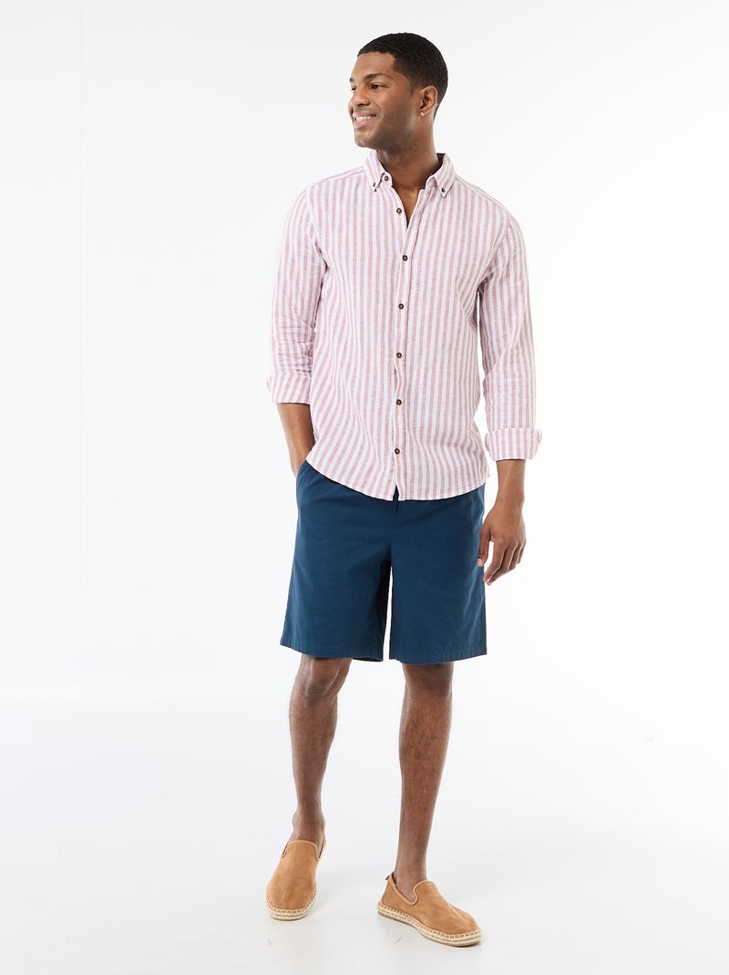 Effen chino short Blauw - Kiabi