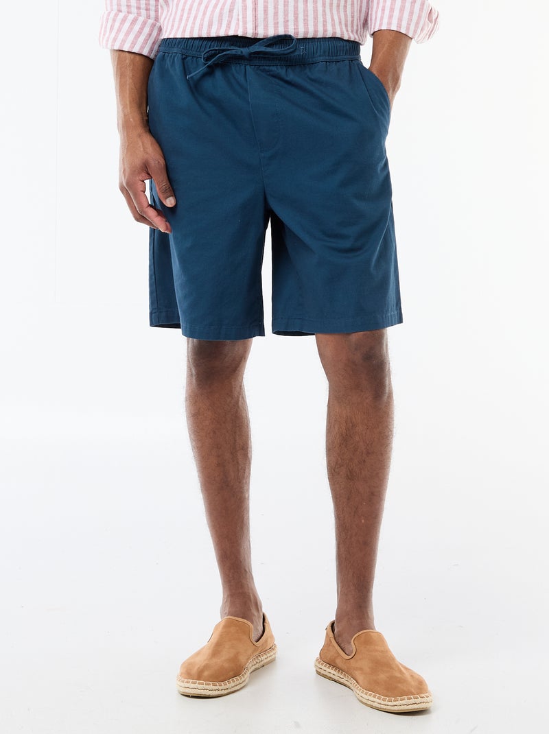 Effen chino short Blauw - Kiabi