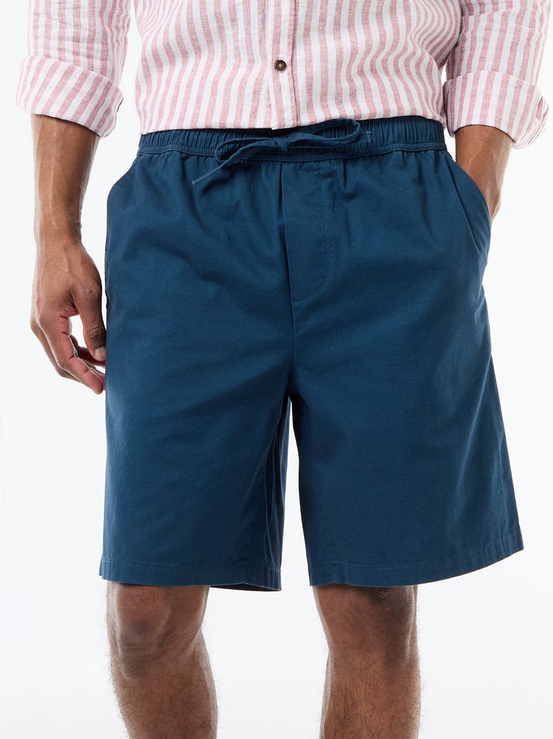 Effen chino short Blauw - Kiabi