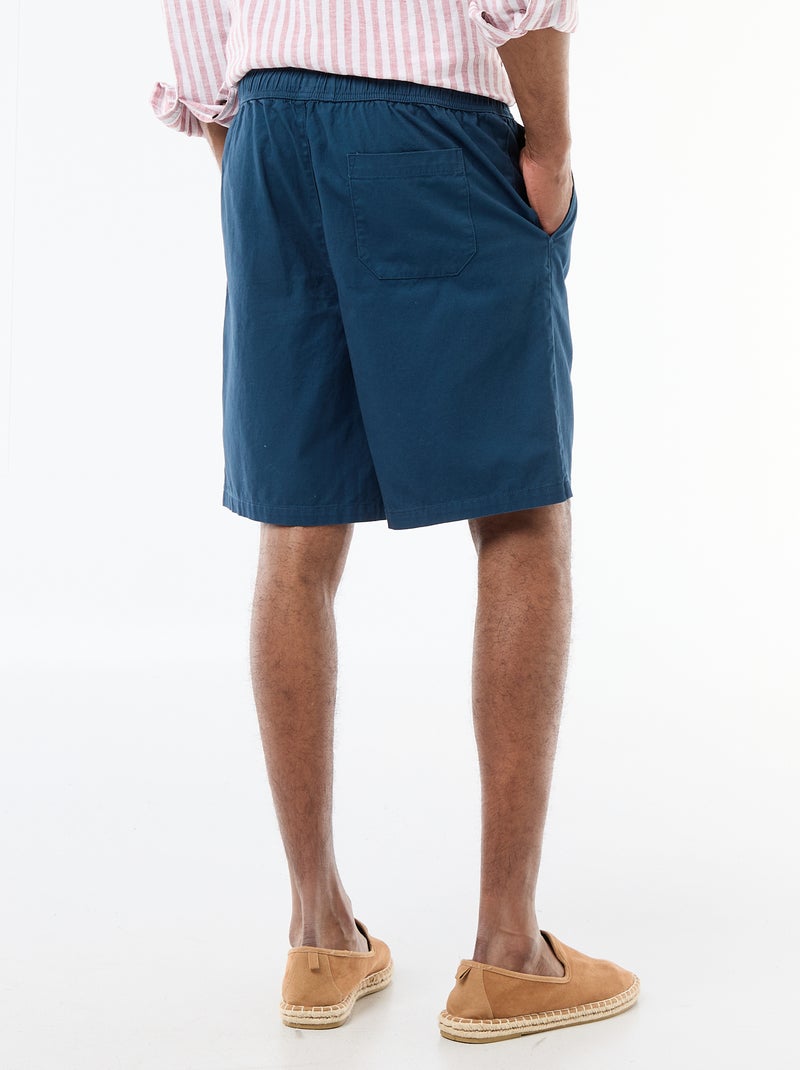 Effen chino short Blauw - Kiabi
