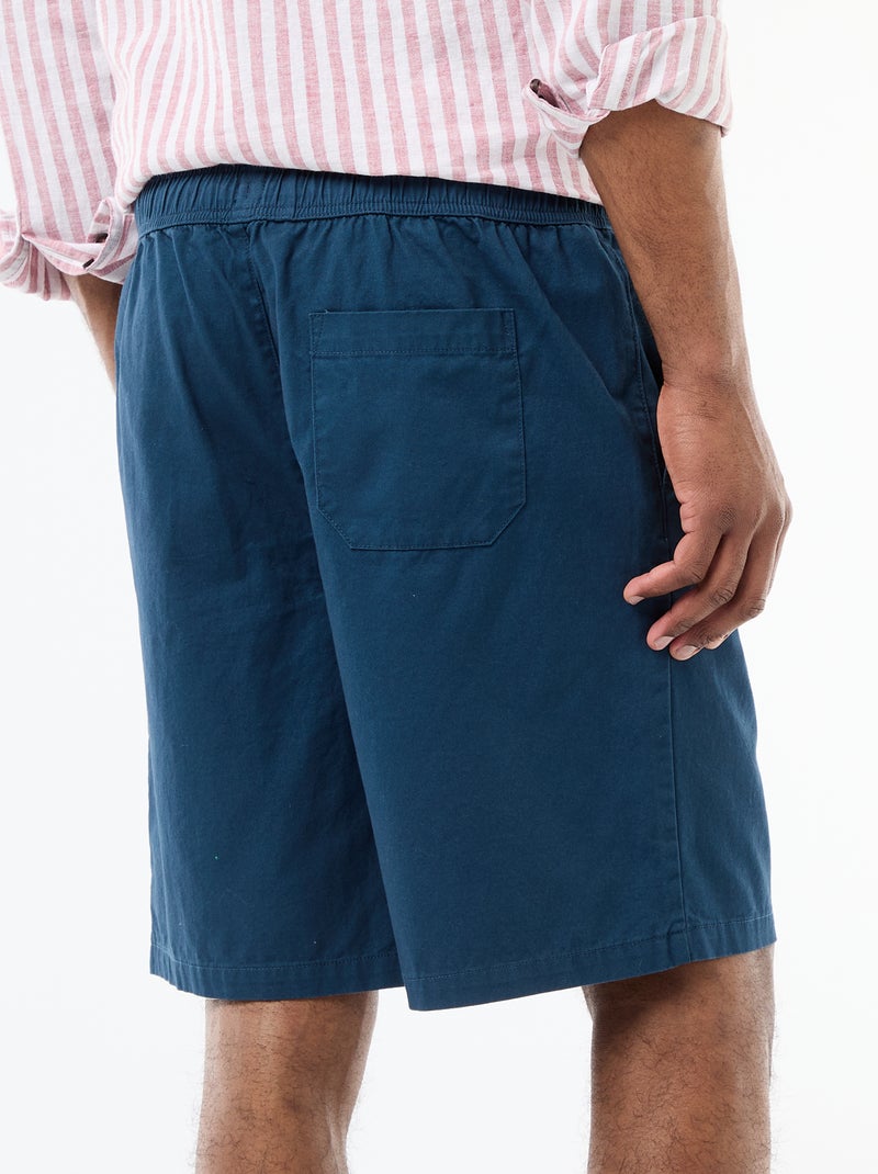 Effen chino short Blauw - Kiabi