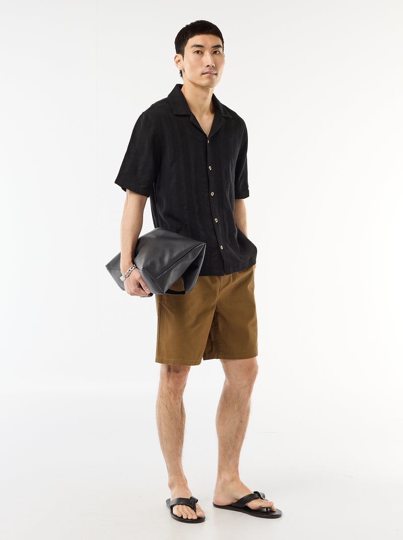 Effen chino short Bruin - Kiabi
