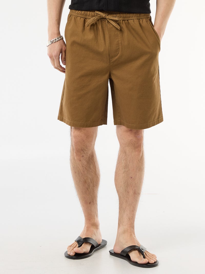 Effen chino short Bruin - Kiabi