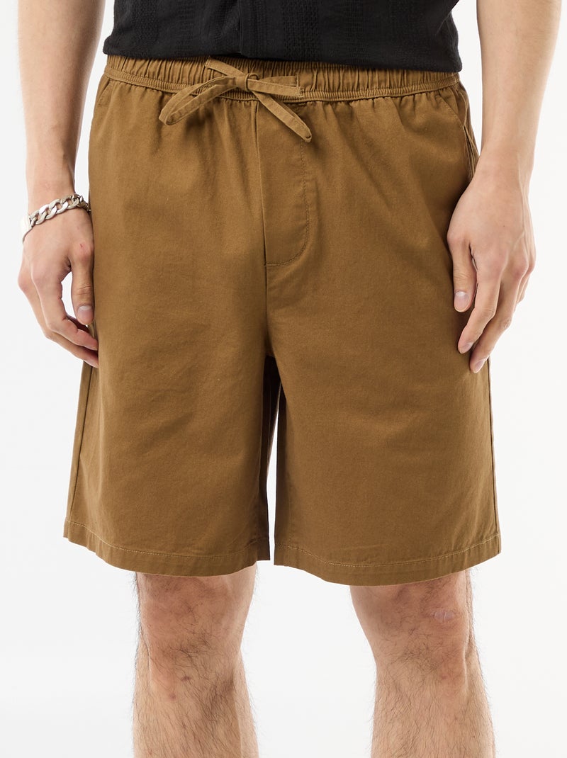 Effen chino short Bruin - Kiabi