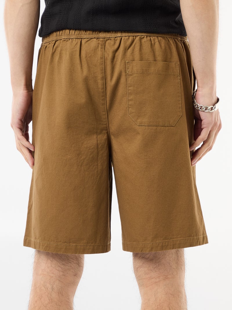 Effen chino short Bruin - Kiabi