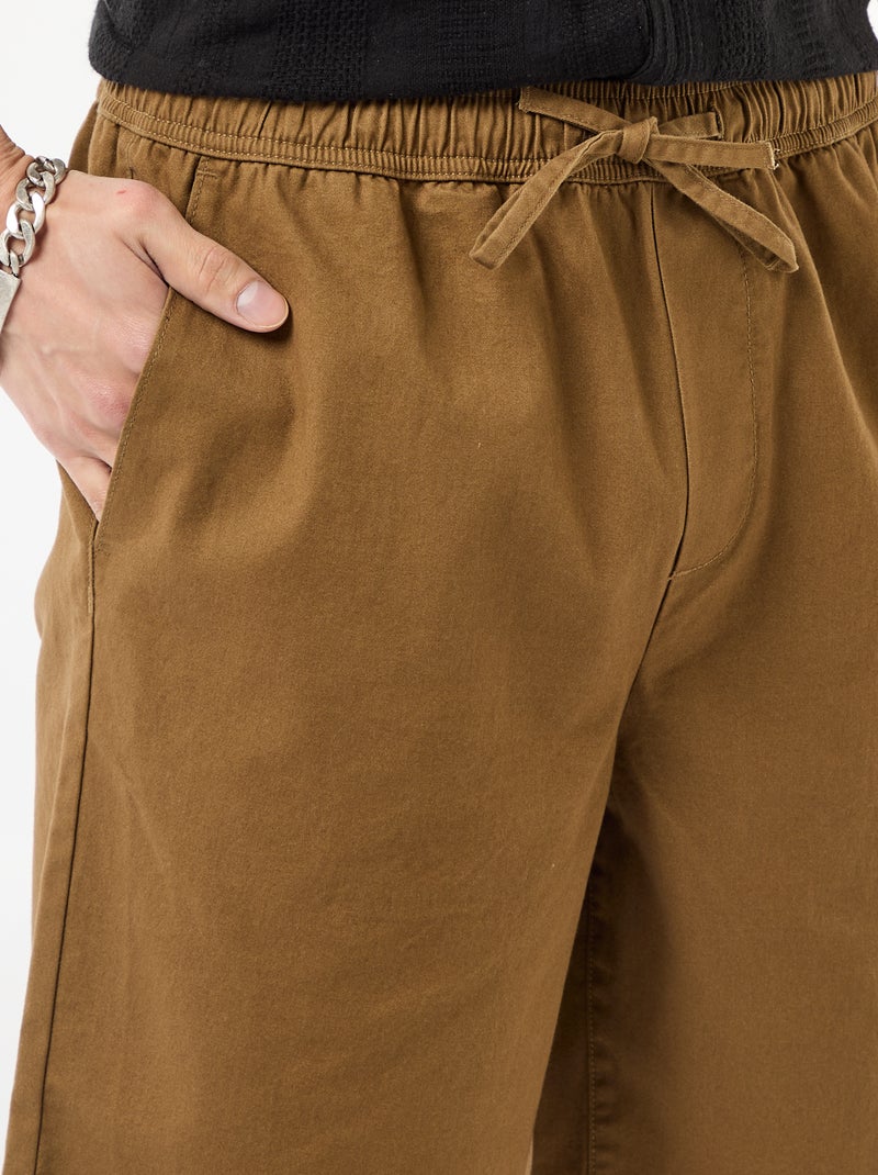 Effen chino short Bruin - Kiabi