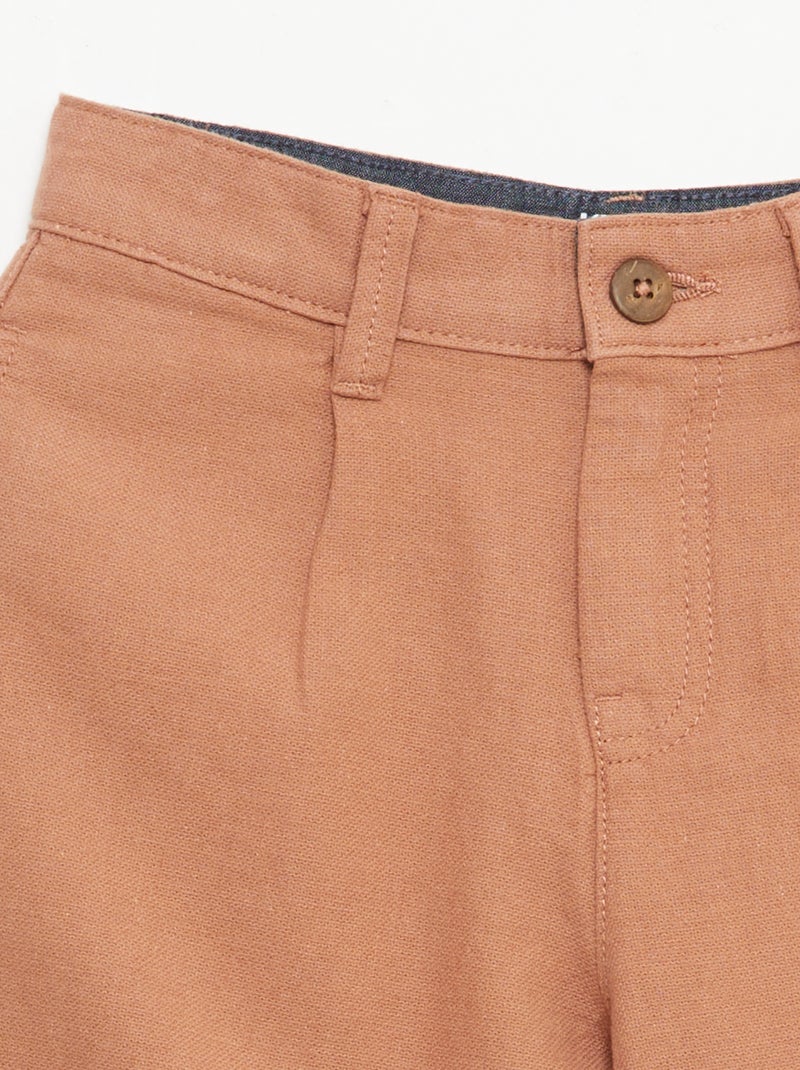 Effen chino short Bruin - Kiabi