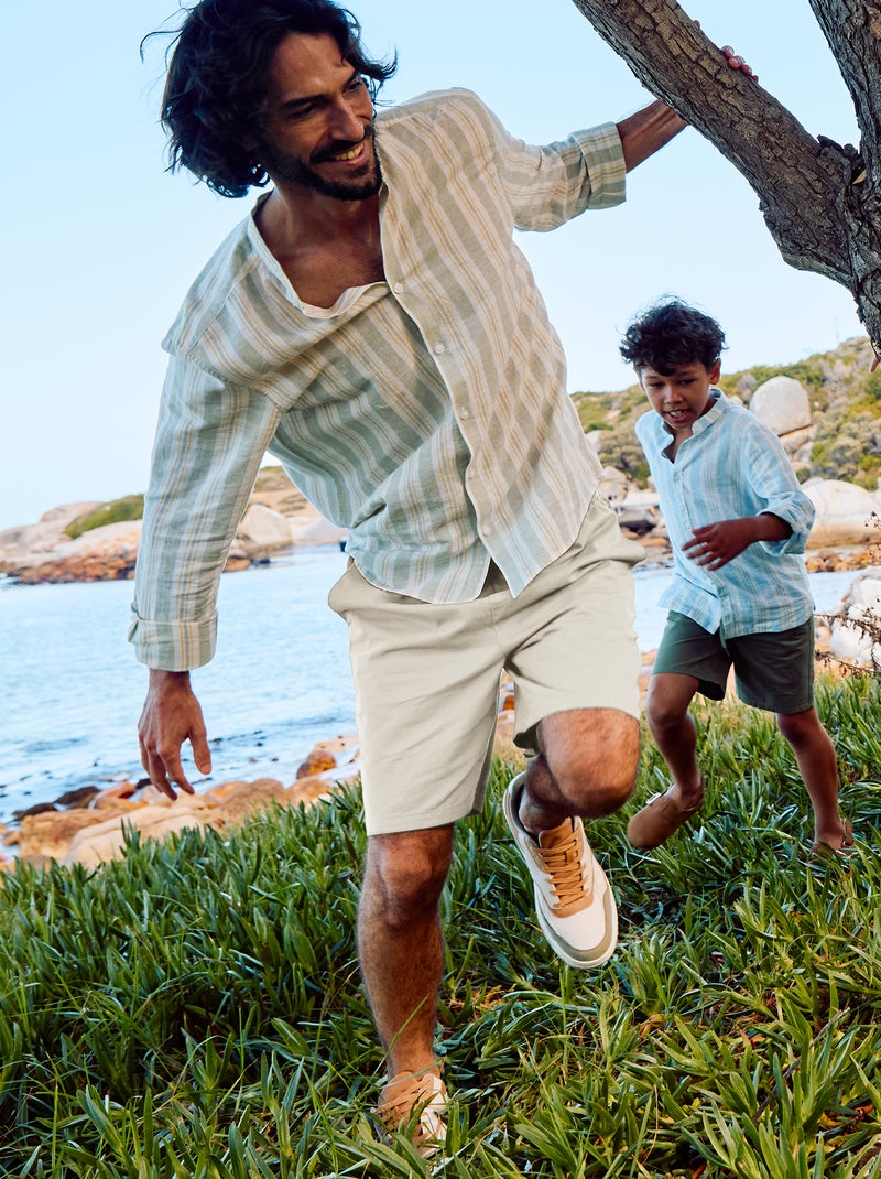 Effen chino short Grijs - Kiabi