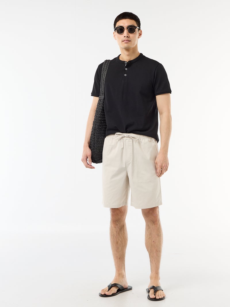 Effen chino short Grijs - Kiabi