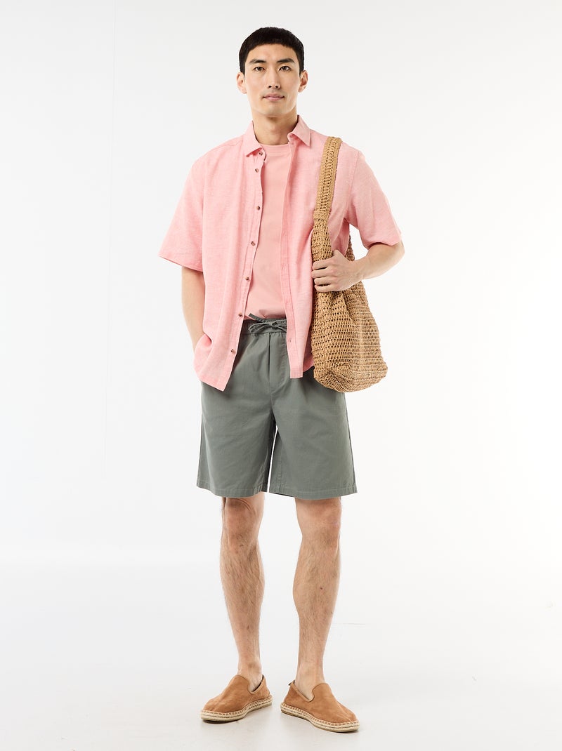 Effen chino short Groen - Kiabi