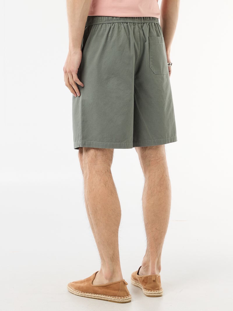Effen chino short Groen - Kiabi