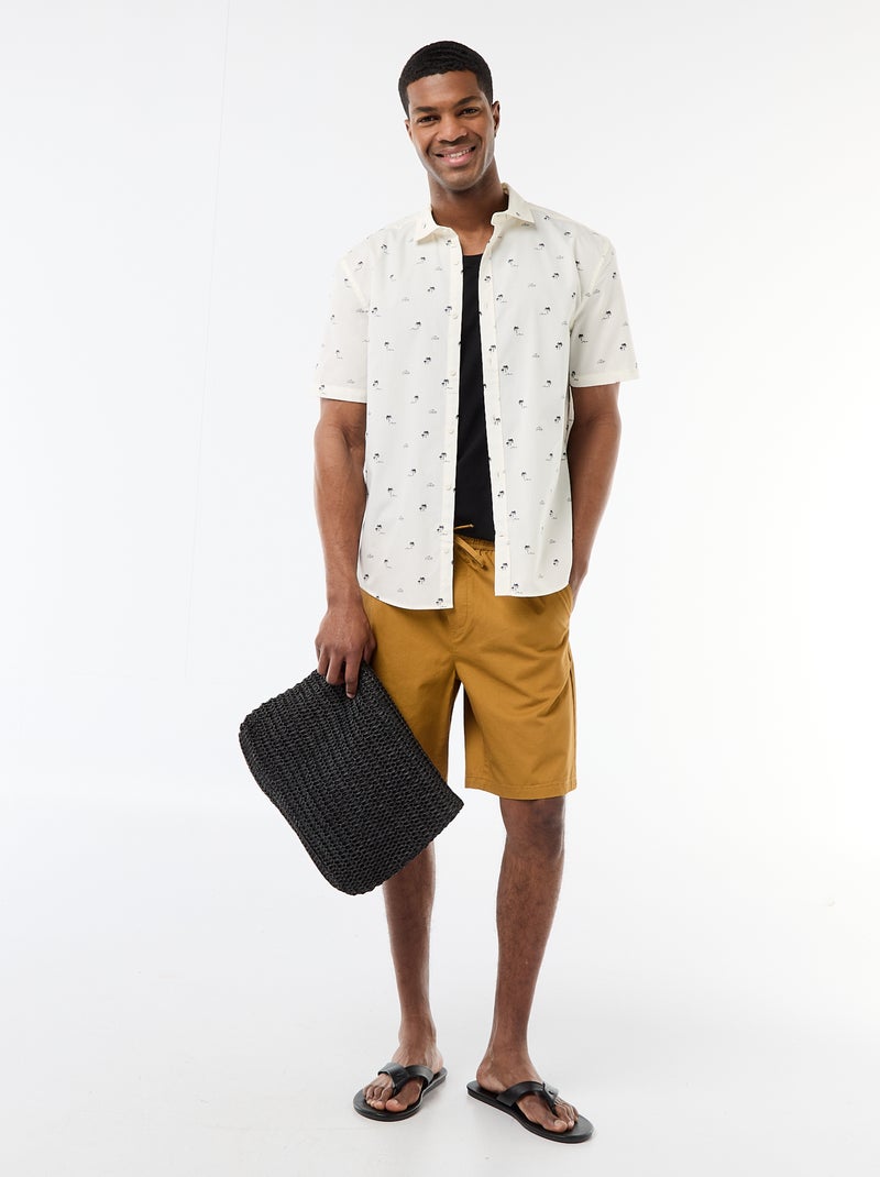 Effen chino short Rood - Kiabi