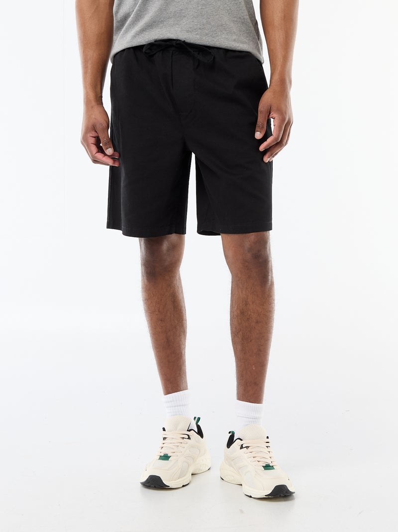 Effen chino short Zwart - Kiabi