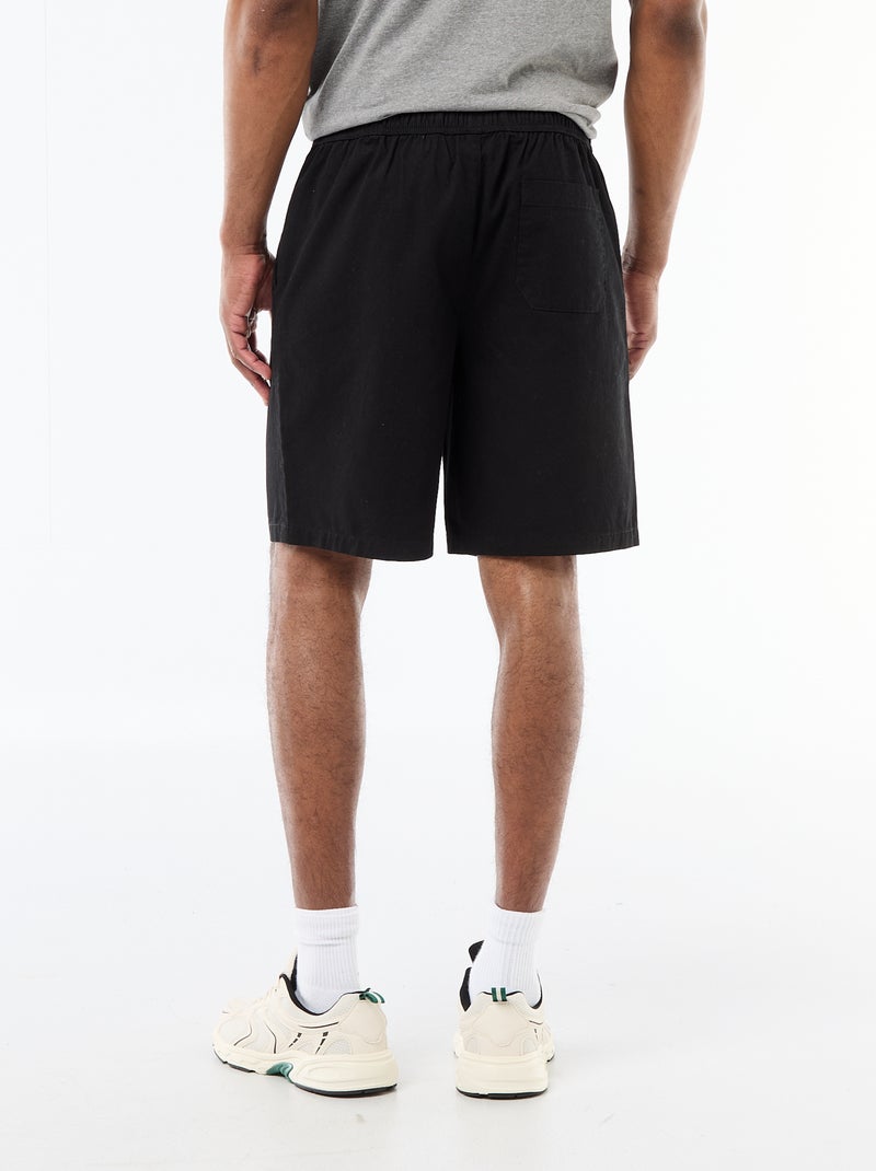 Effen chino short Zwart - Kiabi