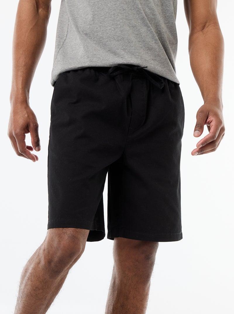 Effen chino short Zwart - Kiabi