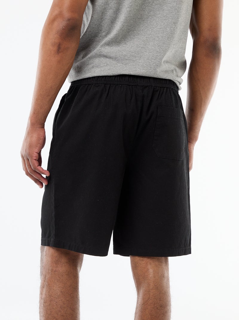 Effen chino short Zwart - Kiabi