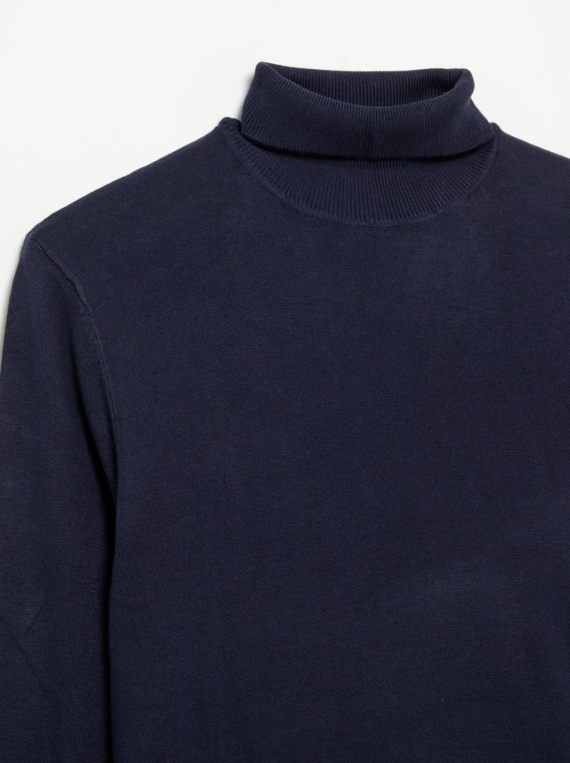 Effen coltrui van fijngebreide stof Blauw - Kiabi
