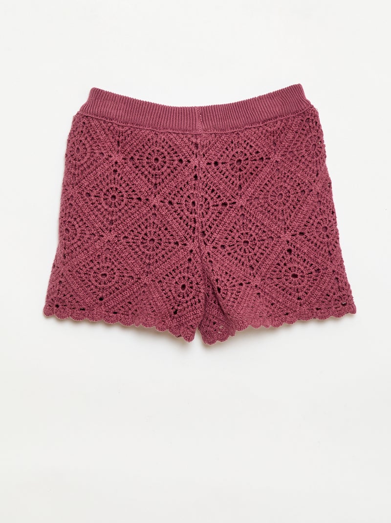 Effen crochetshort Rood - Kiabi