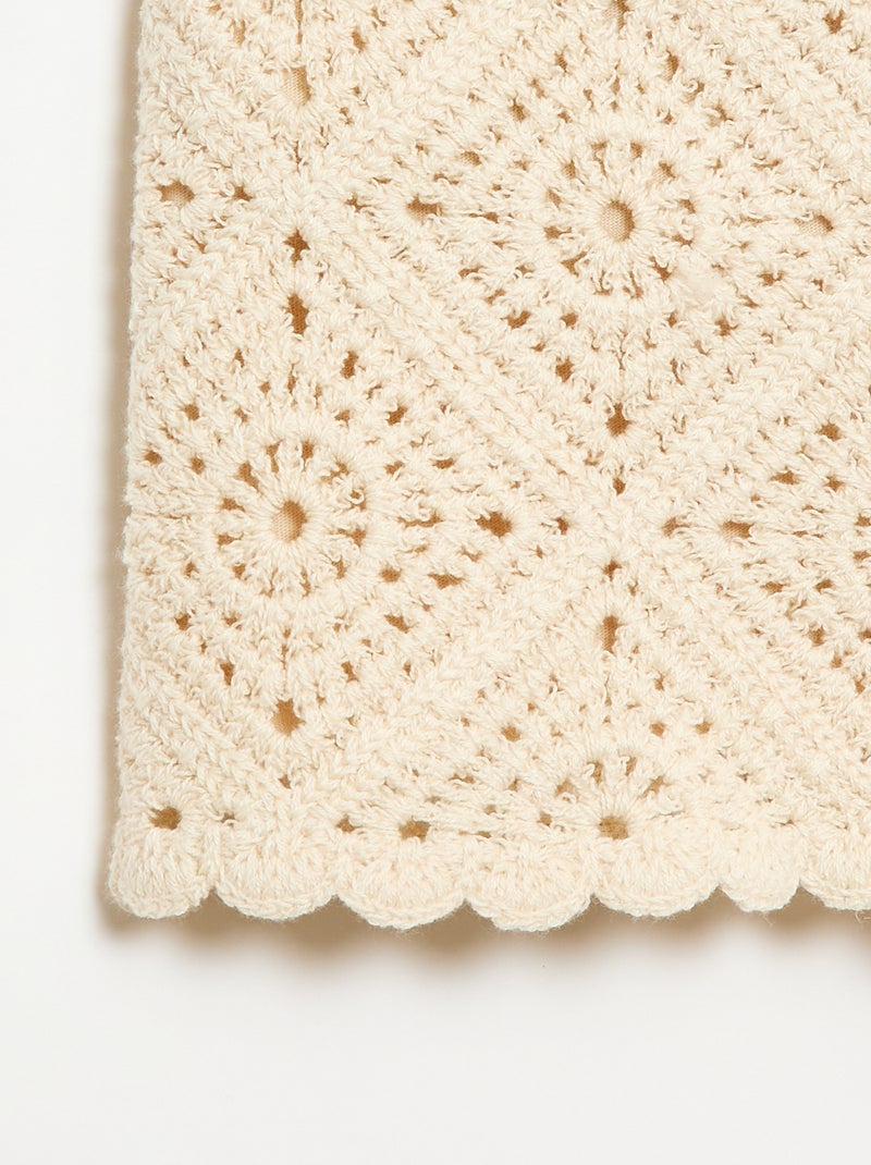 Effen crochetshort Wit - Kiabi