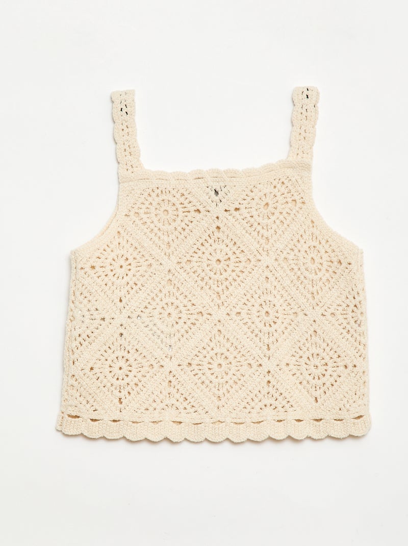 Effen crochettop Ecru - Kiabi
