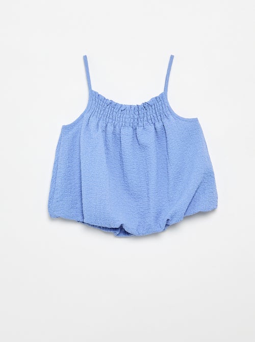 Effen débardeur van gewafelde stof - Kiabi