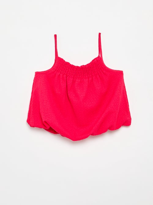 Effen débardeur van gewafelde stof - Kiabi